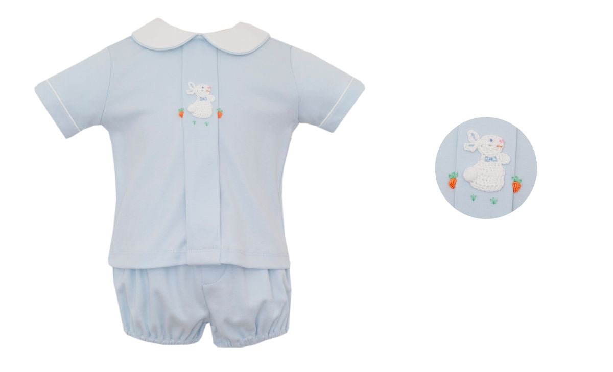 Petit Bebe Boy's Blue Knit Diaper Set
