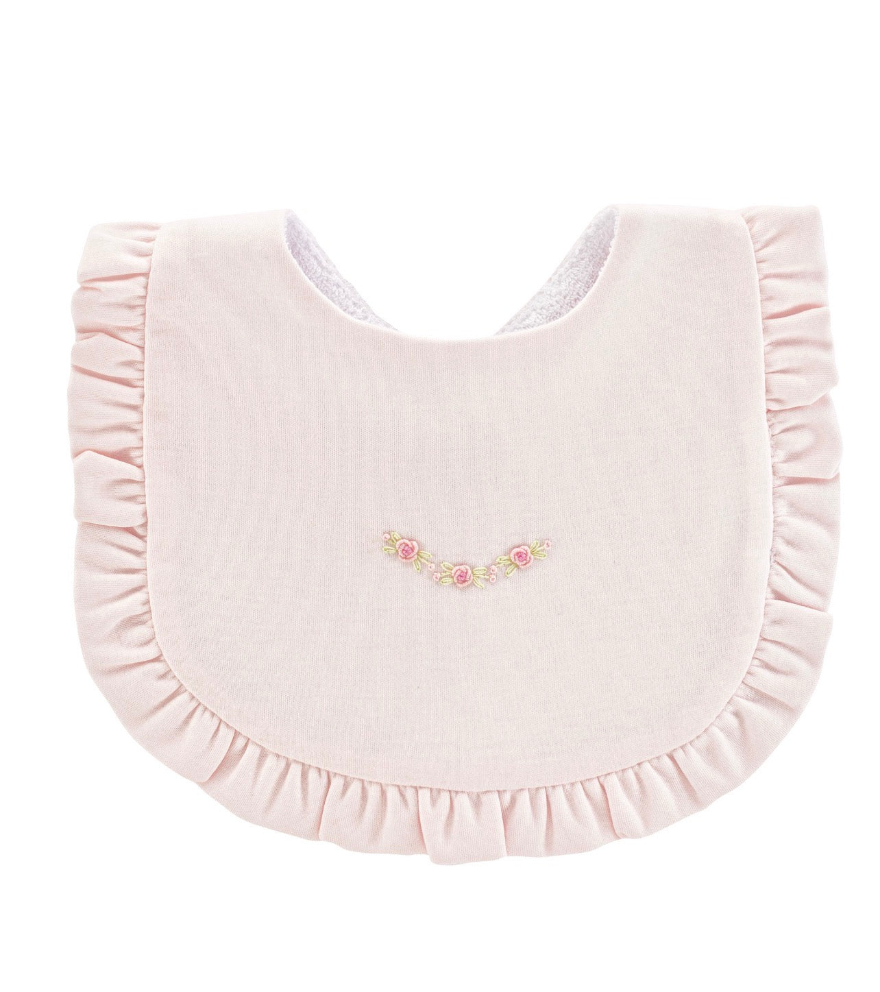 Sweet Roses Pink Ruffled Bib