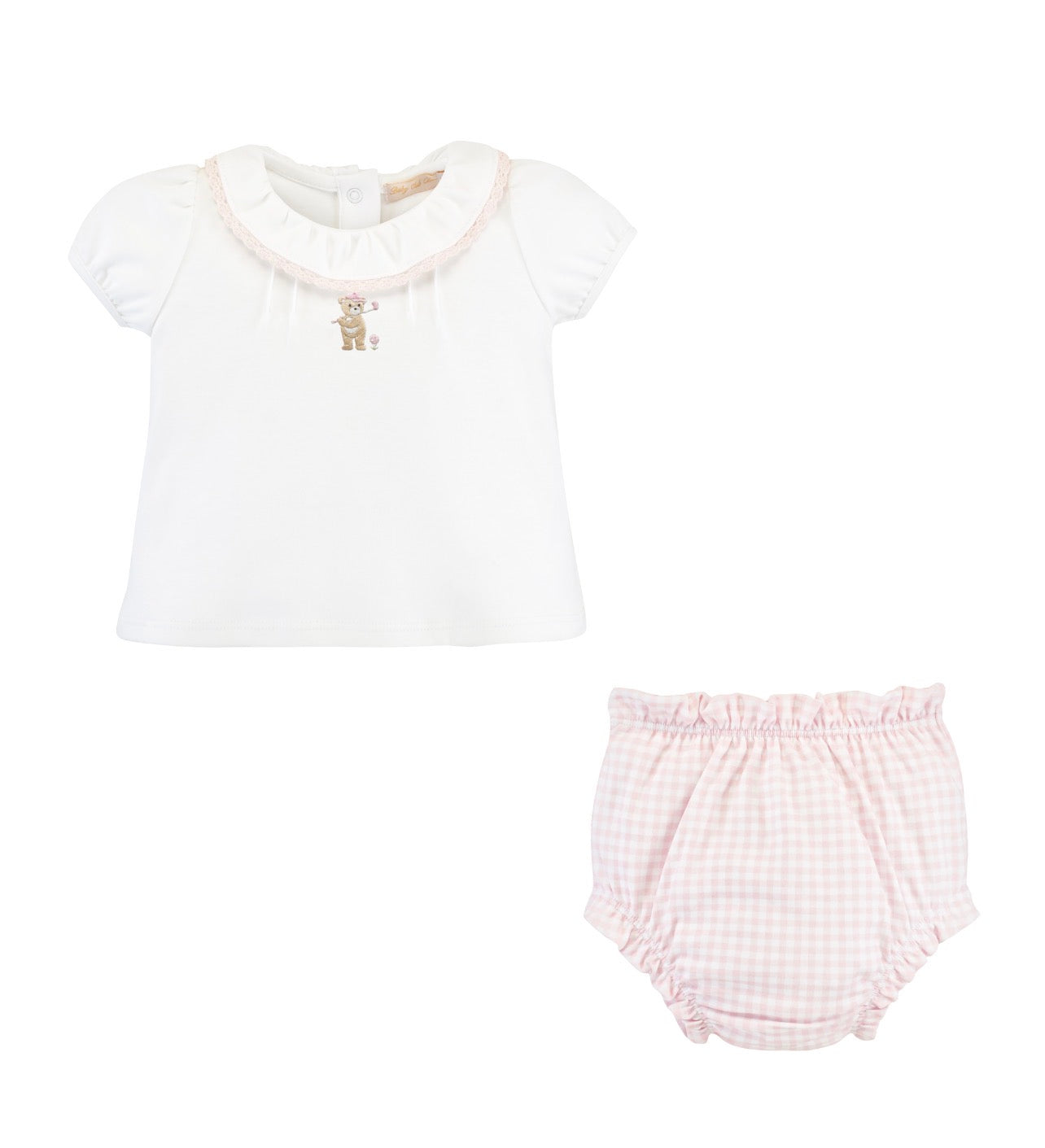 Golfing Bear Pink Diaper Cover Set