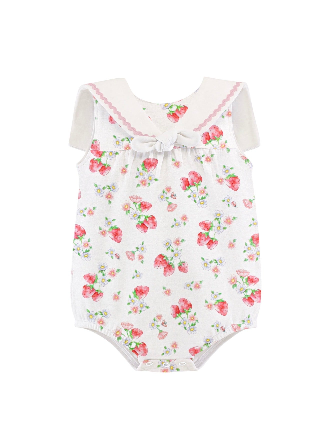 Strawberry Kisses Bubble w/Sailor Collar