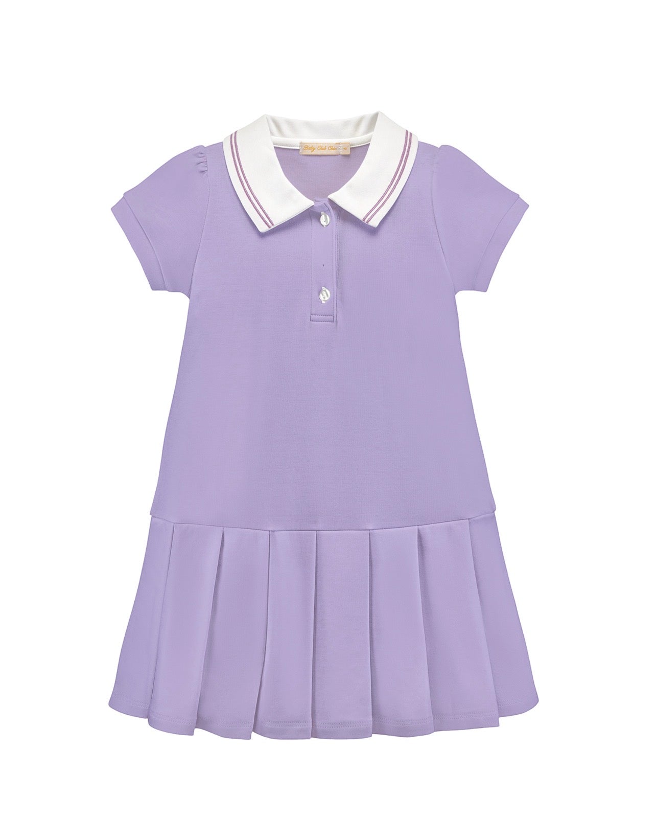 Lavender Solid dress with Collar