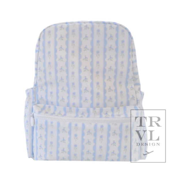 TRVL Design Backpack Blue Ribbon Floral