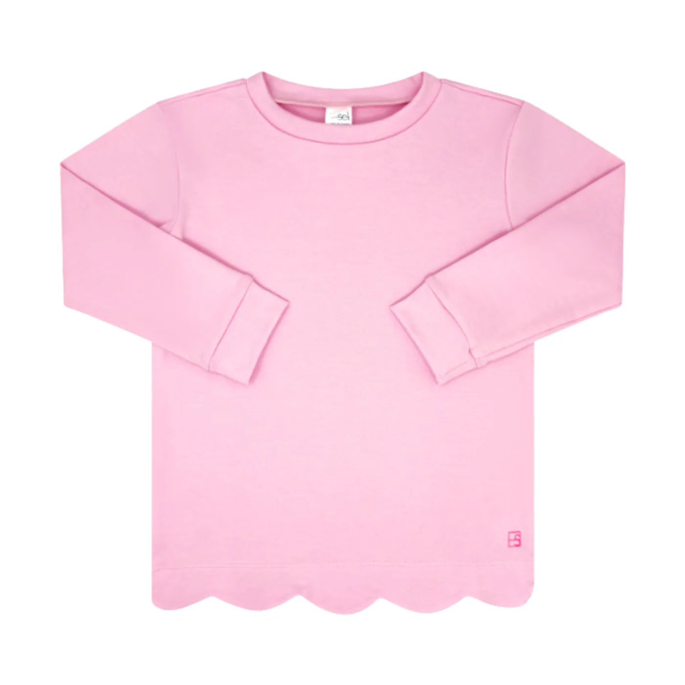Shelby Scallop Sweatshirt- Cotton Candy Pink