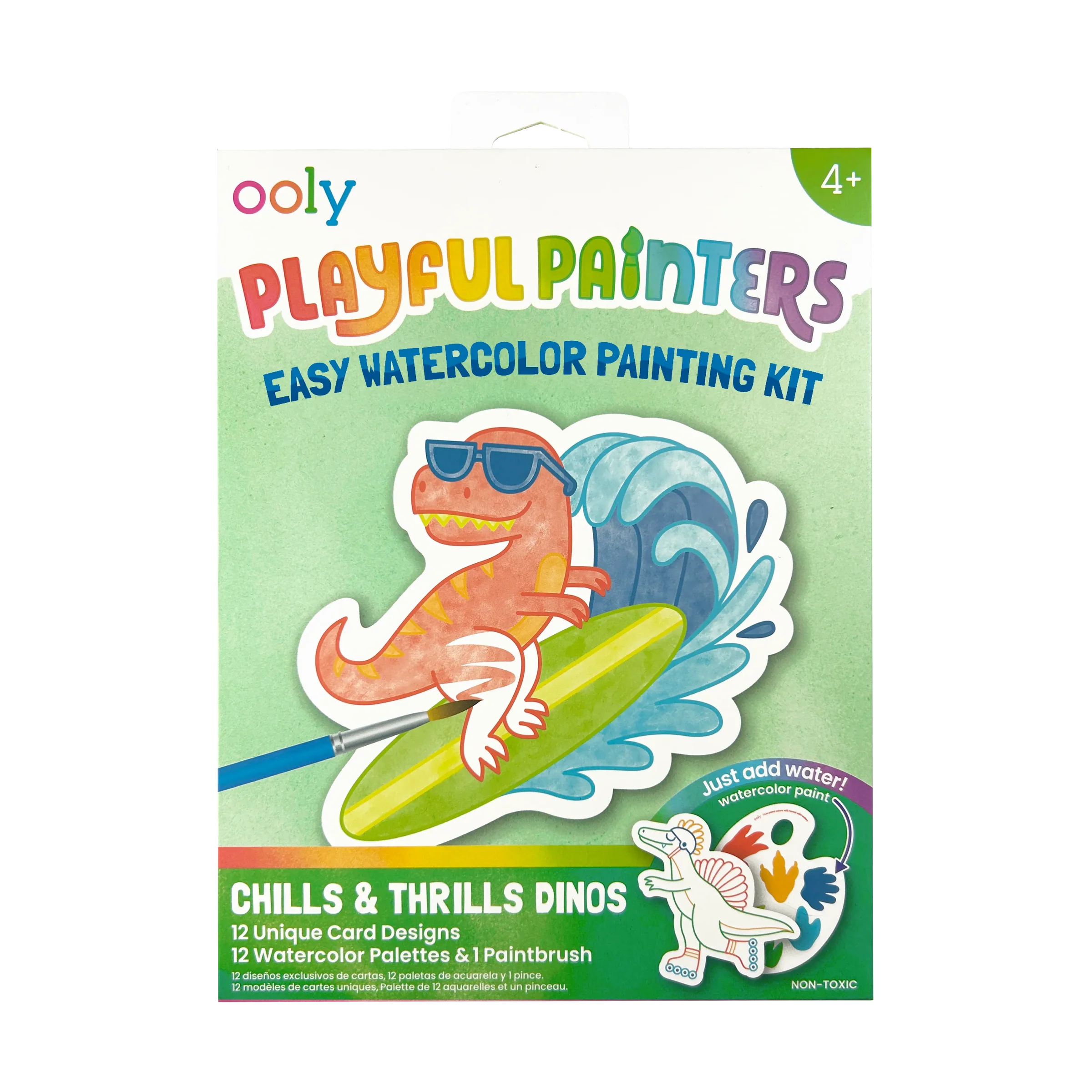 Playful Painters: Easy Watercolor Painting Kit- Chills & Thrills Dinos