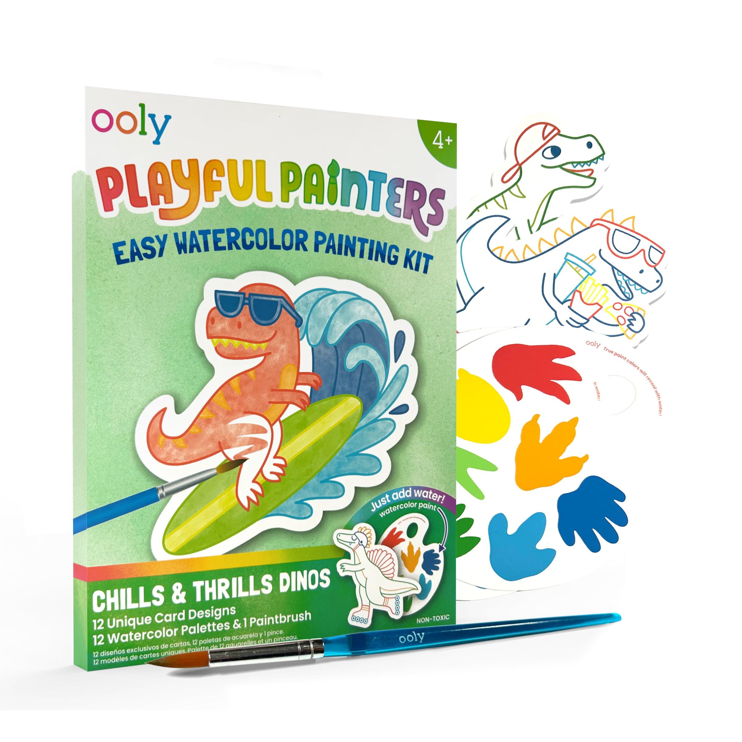 Playful Painters: Easy Watercolor Painting Kit- Chills & Thrills Dinos