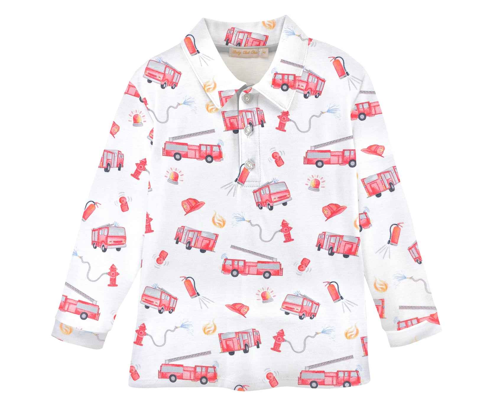 Firetrucks Long Sleeve Polo