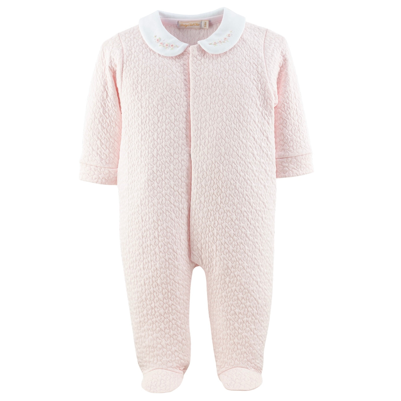 Hearts Footie with Embroidered Collar