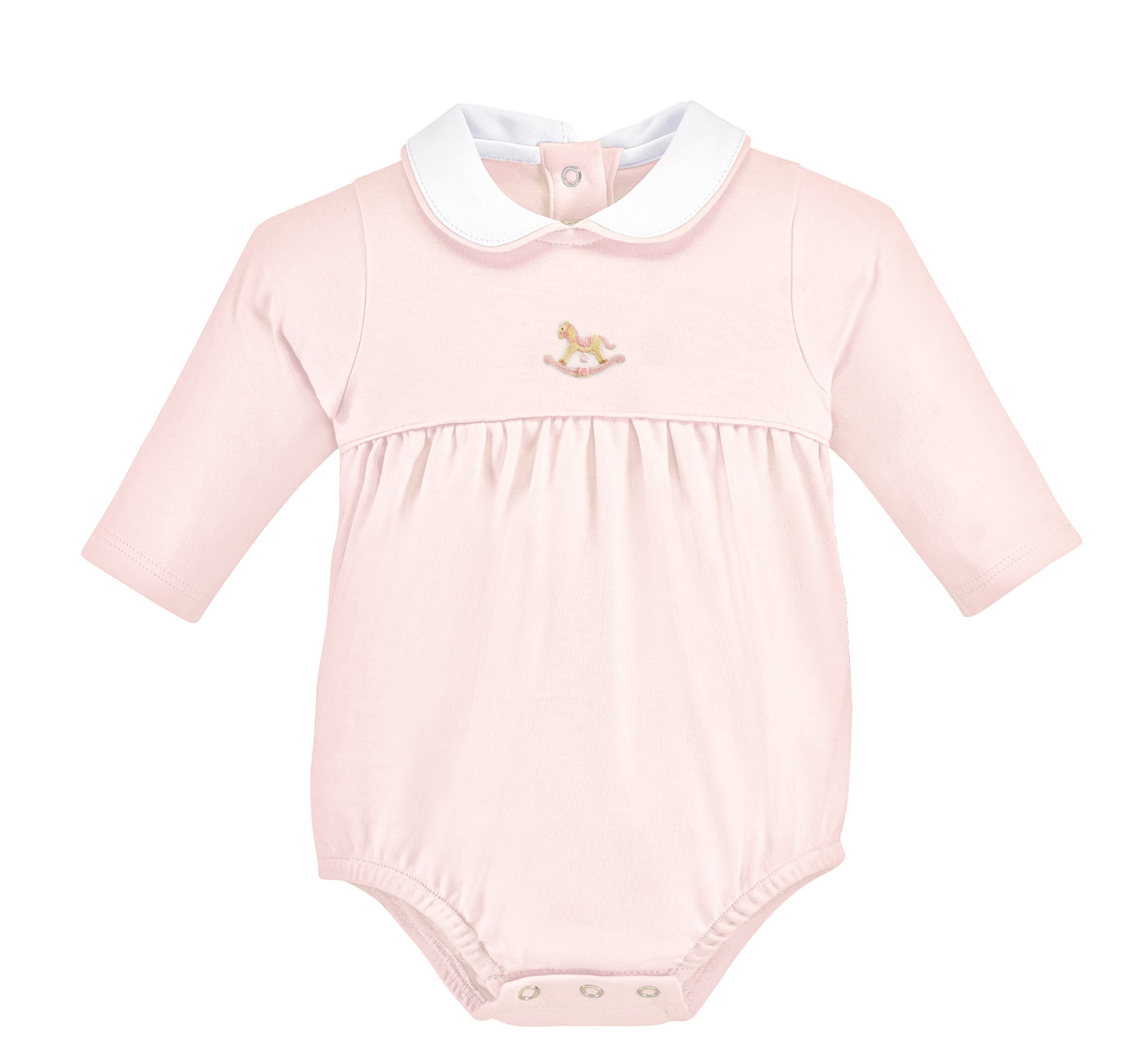 Cute Rocking Horse Pink Long Sleeve Bubble