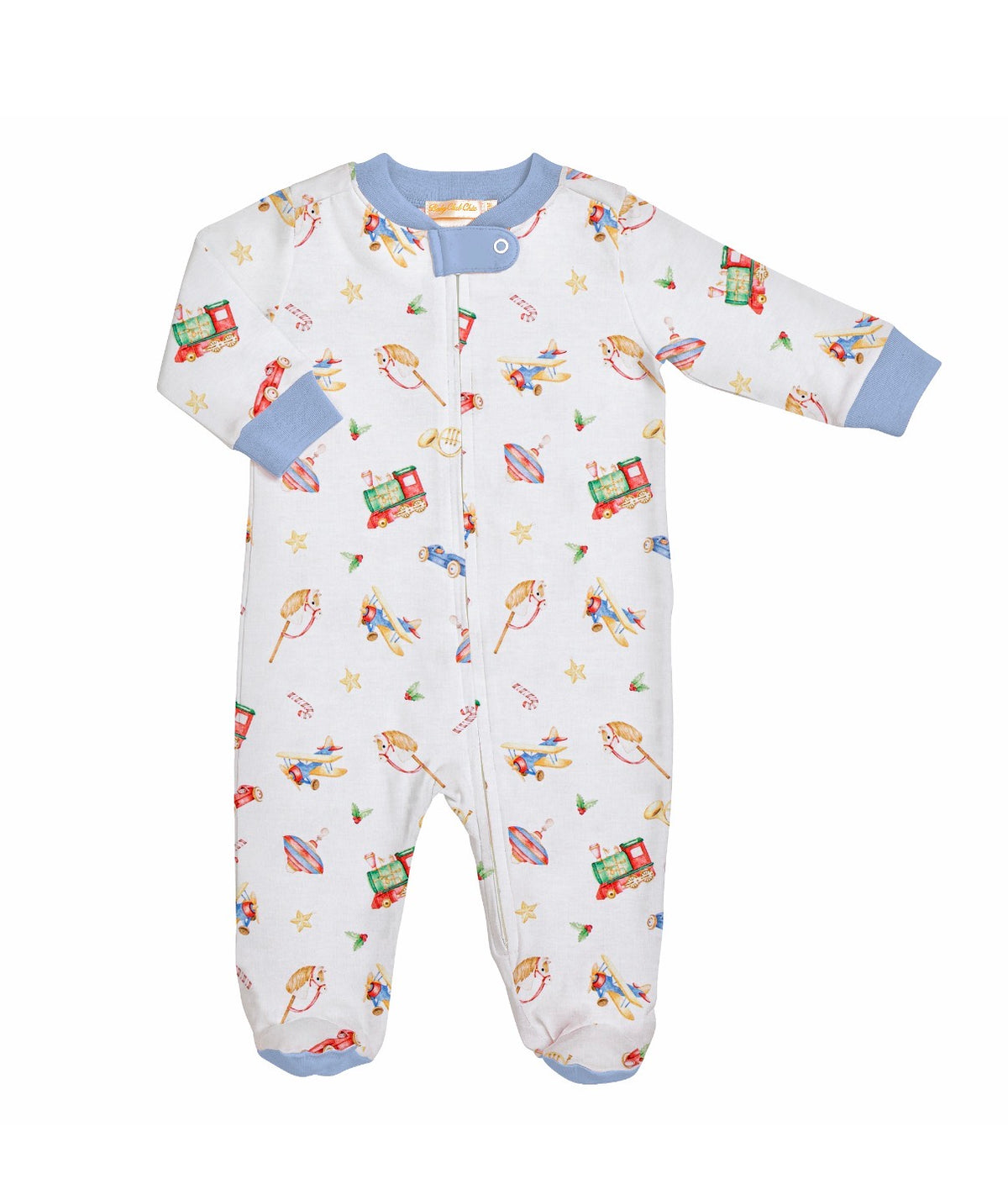 Holiday Heirlooms Printed Pima Zippered Footie