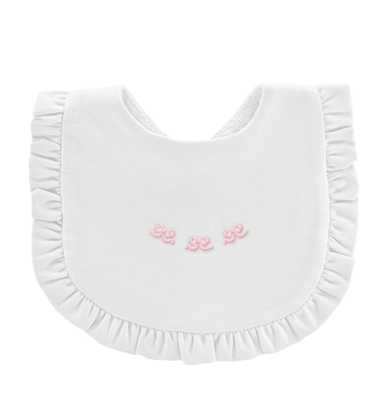 Little Bows White Ruffled Bib