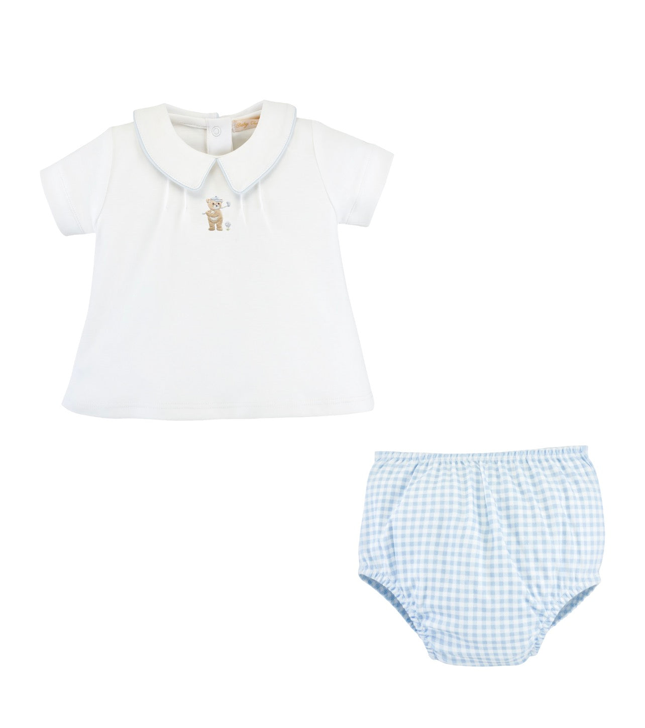 Golfing Bear Blue Diaper Cover Set