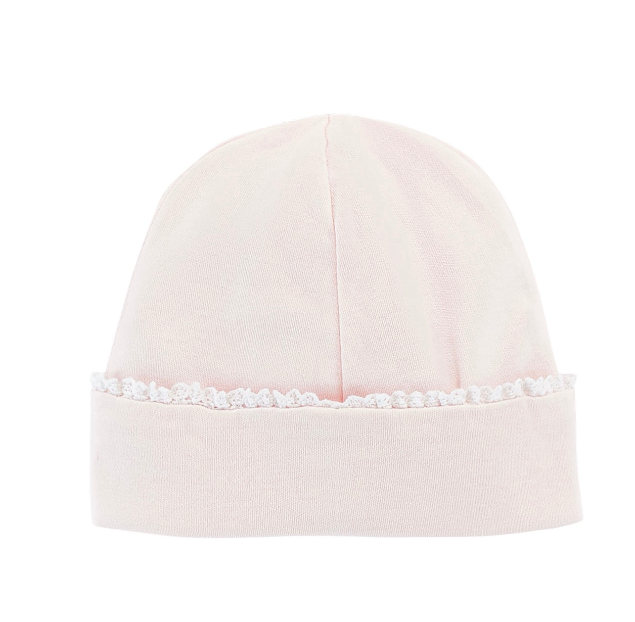 Light Pink Hat with Lace Trim