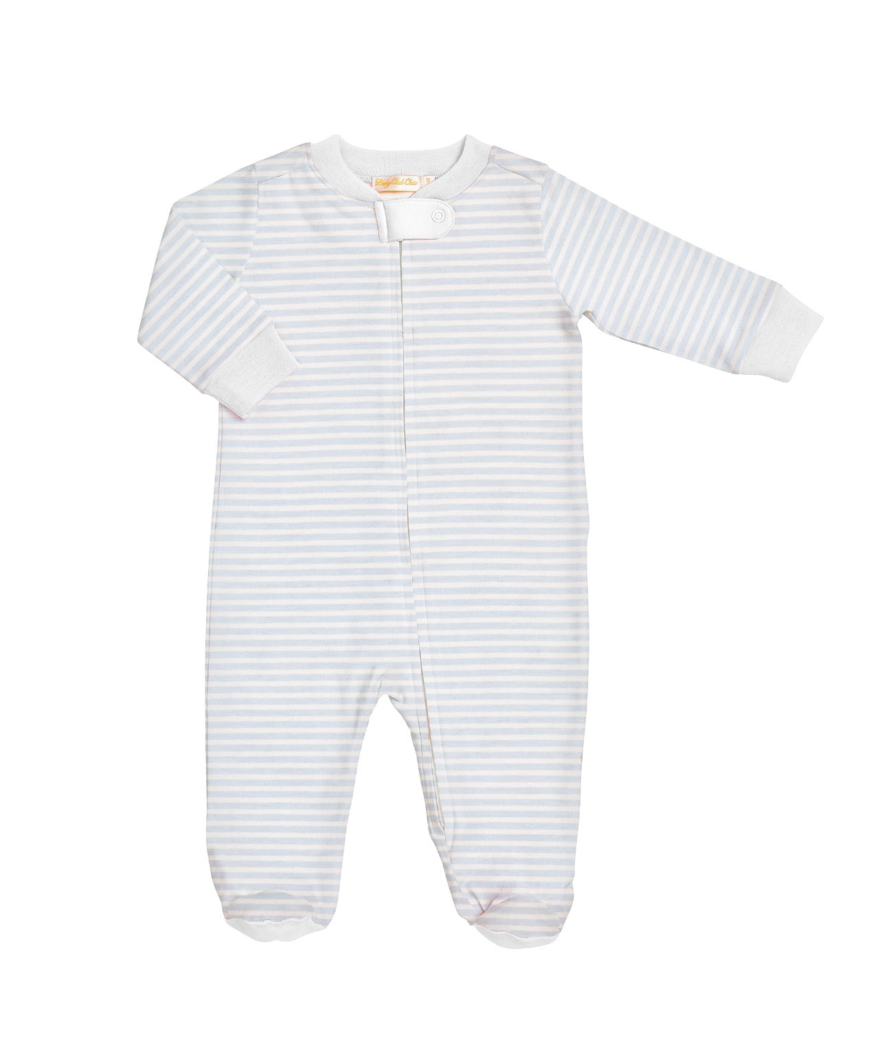 Blue and White Stripe Zip Up Footie