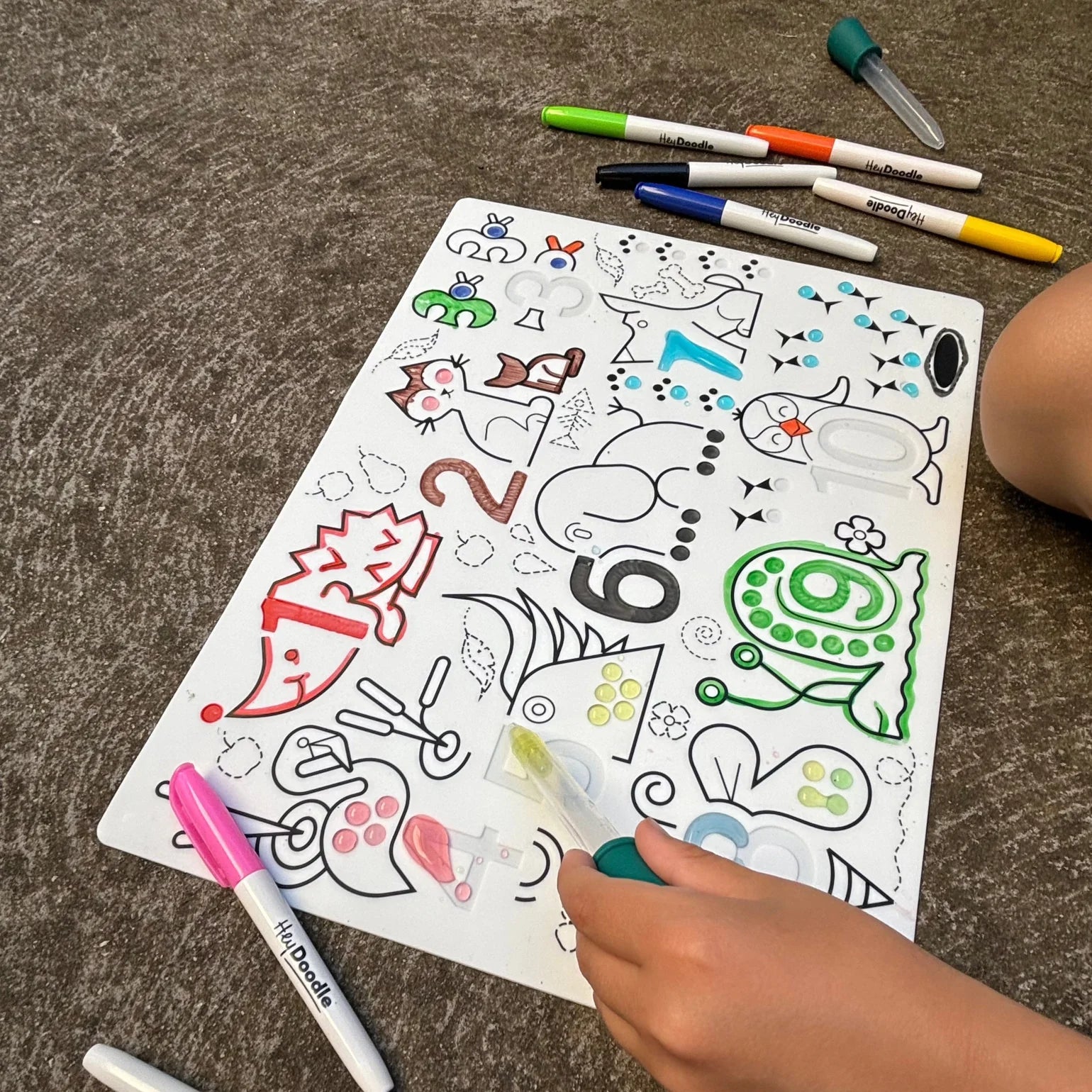 Wild Digits Sensory Coloring & Doodle Mat