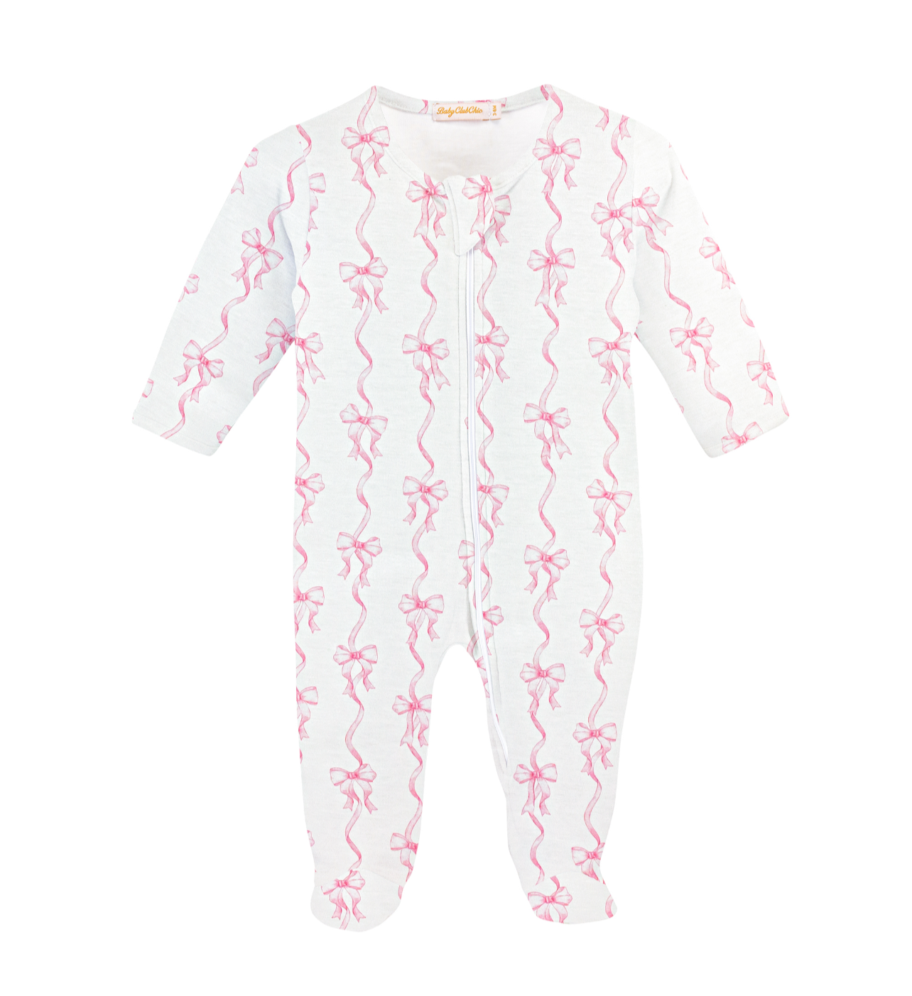 Coquette Bows Printed Zipped Footie
