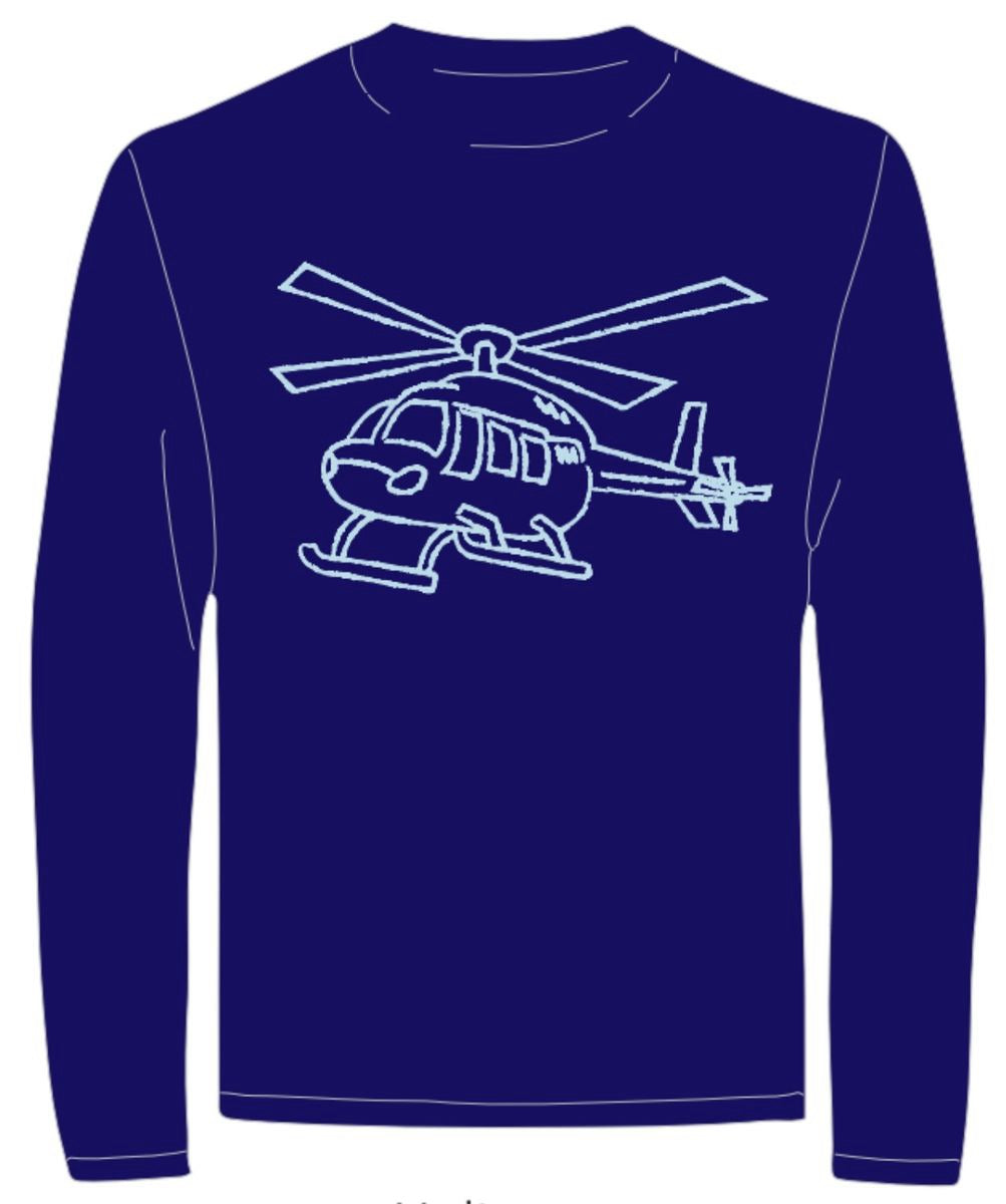 Long Sleeve Navy Helicopter T-shirt