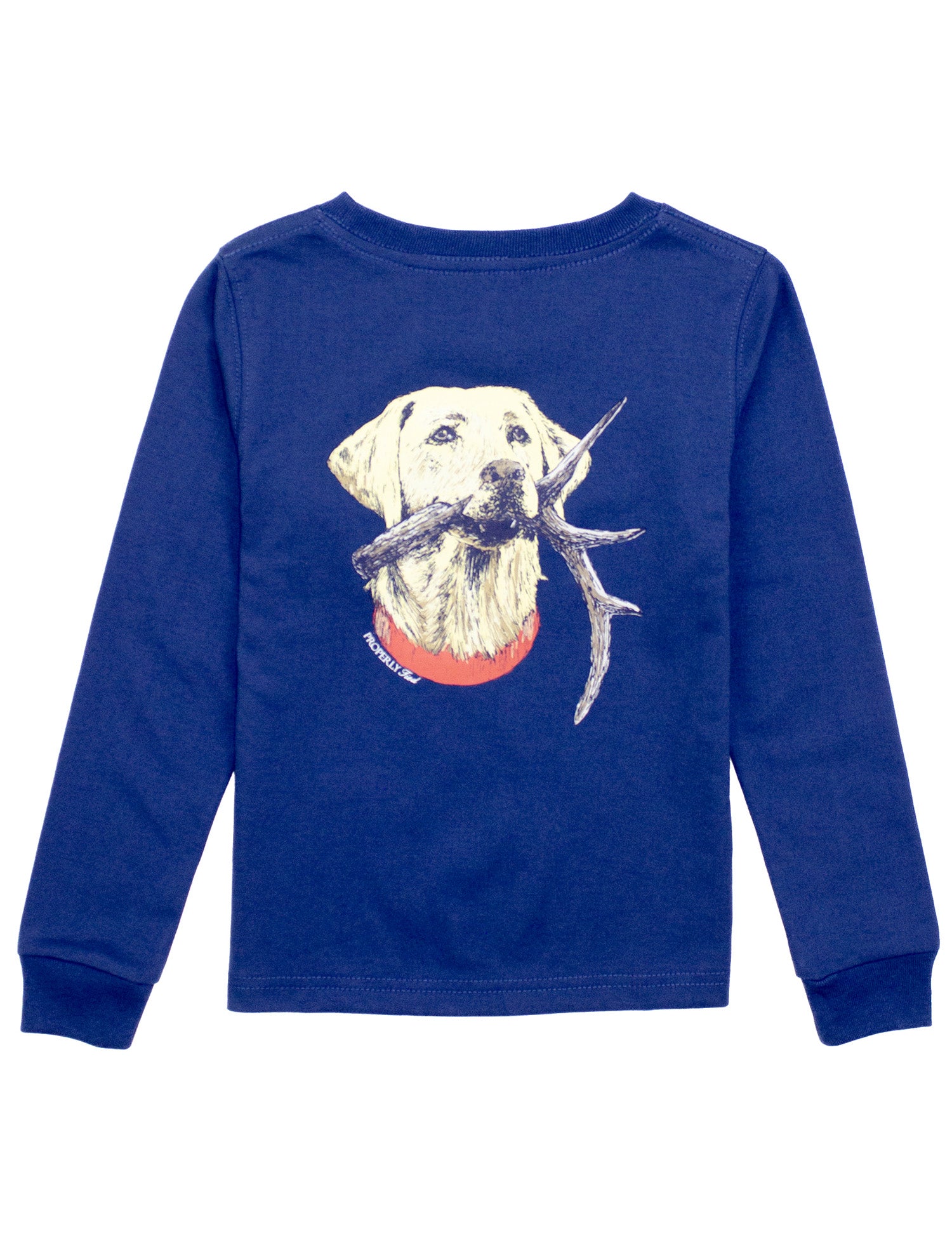 Boys Antler Lab Long Sleeve - River Blue
