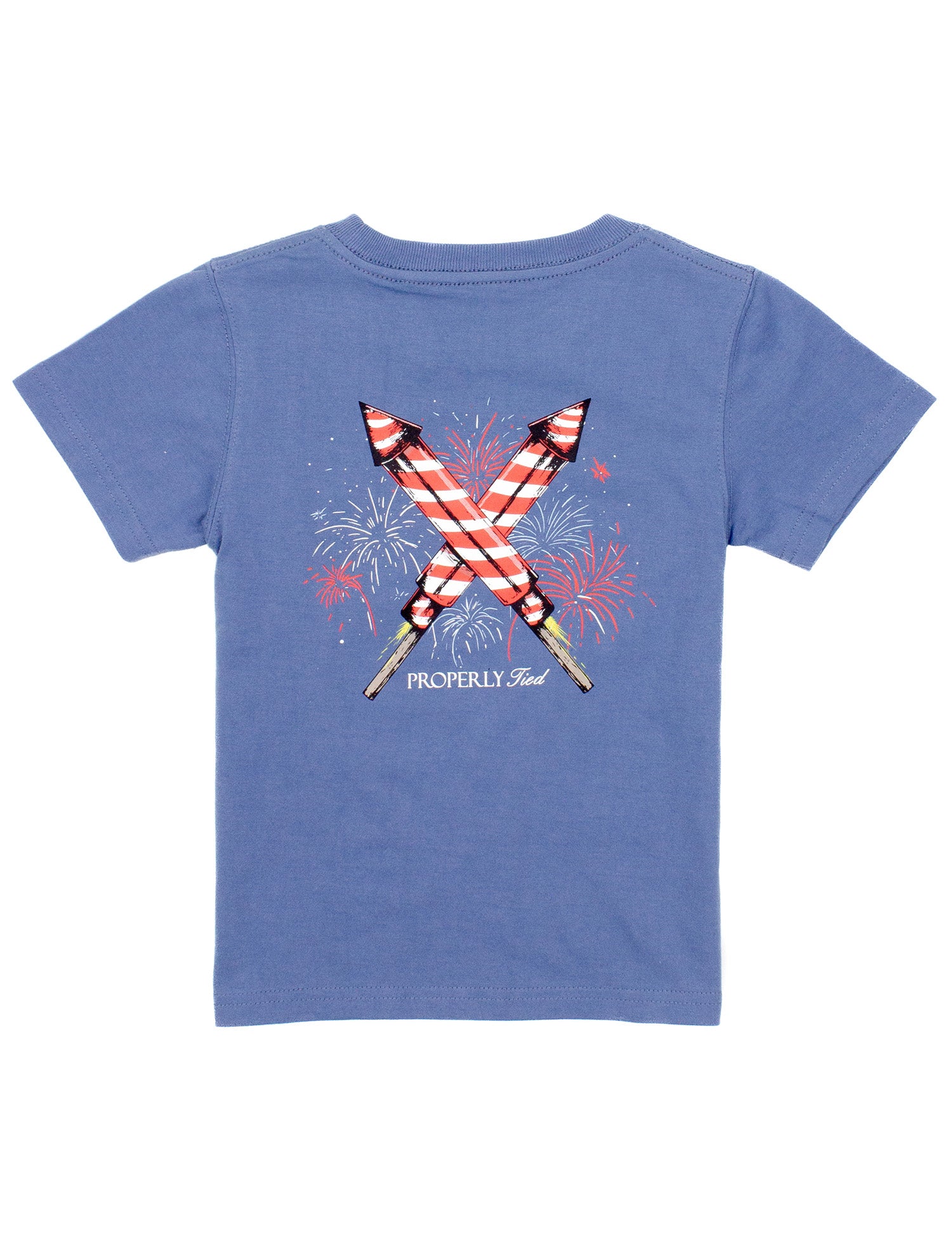 Boys Firecracker Short Sleeve Shirt- Space Blue