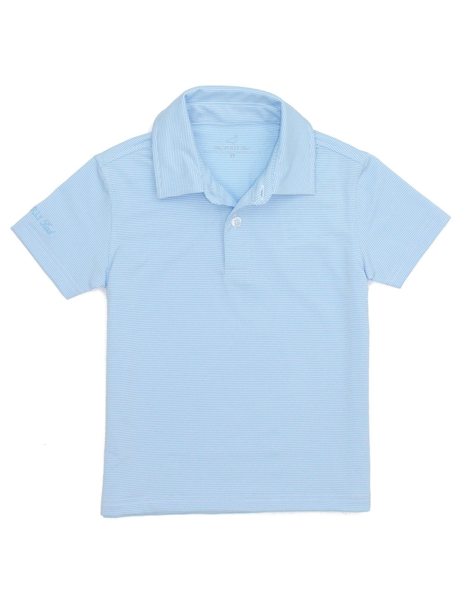 Boys Gulport Polo in Powder Blue Stripe