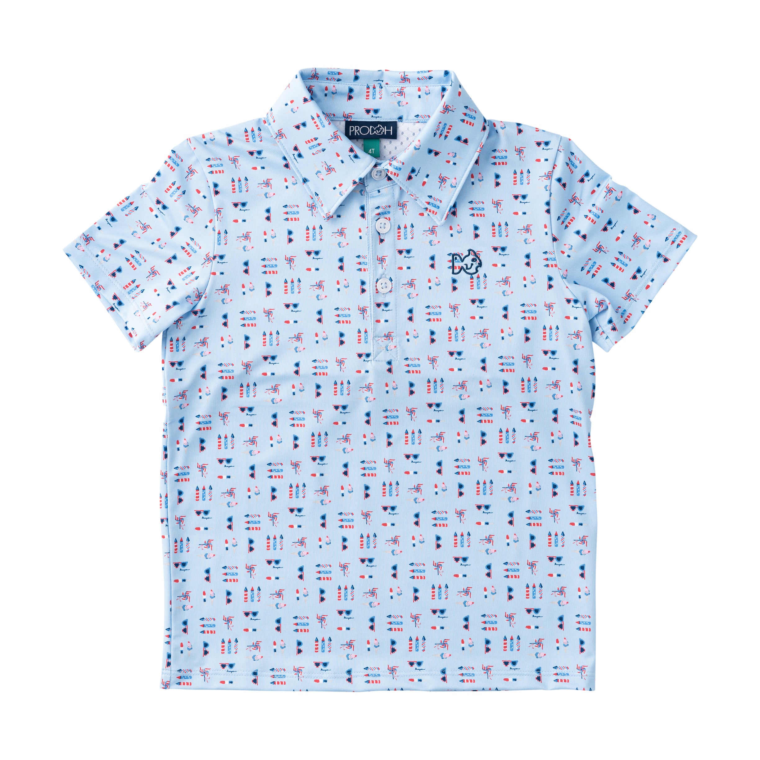 BOYS' SHORT SLEEVE PRO PERFORMANCE POLO - 4th of July