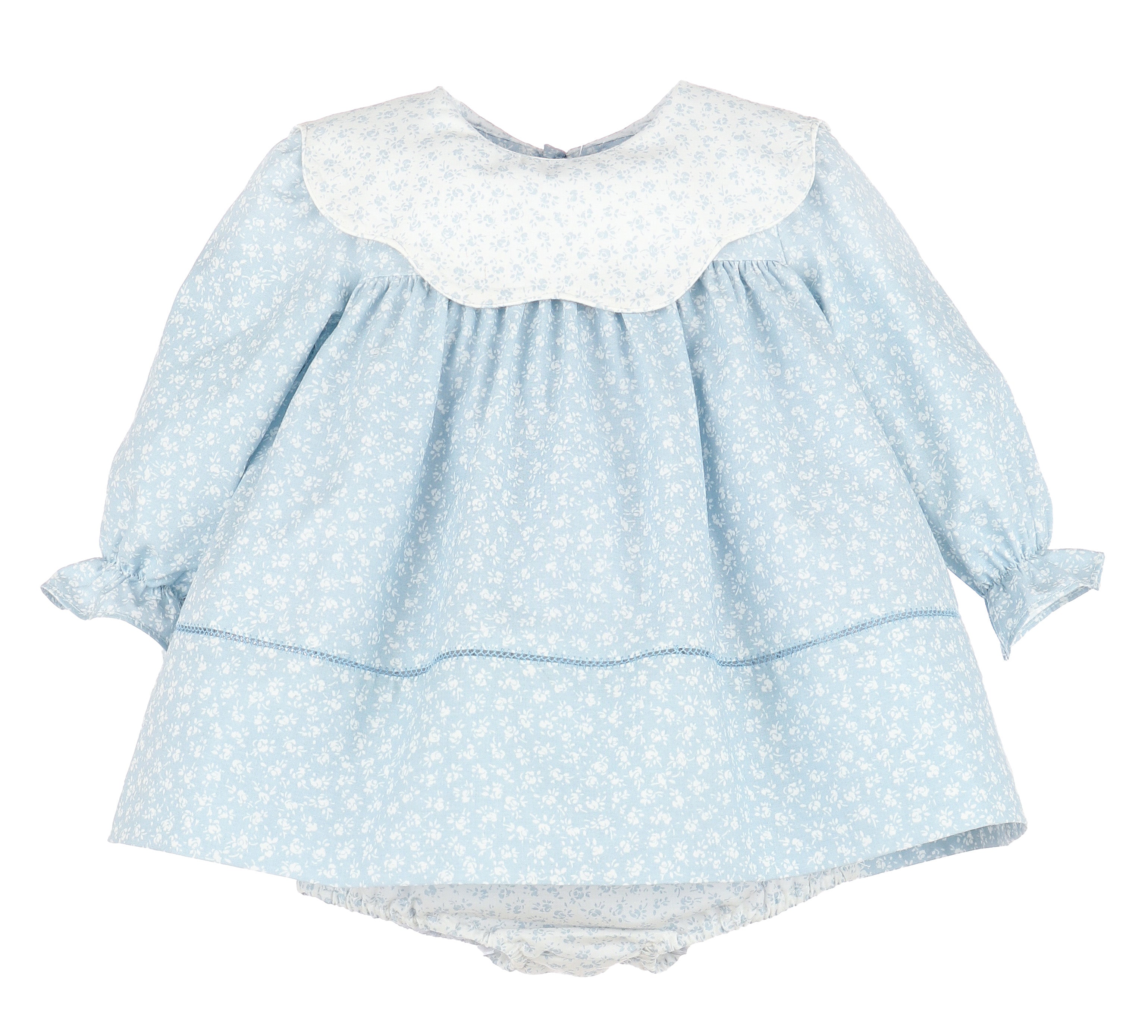 Snowy Floral Scallop Float Blue