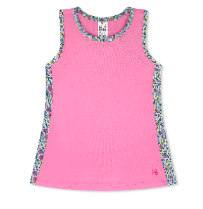 Flamingo Pink, Whimsy Wildflower Drew Tank