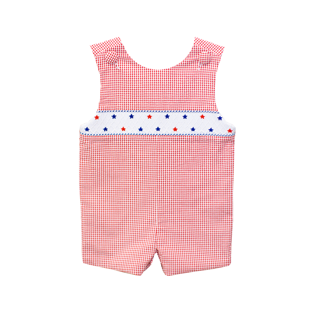 Red Mini Seersucker Ashton Shortall with Stars