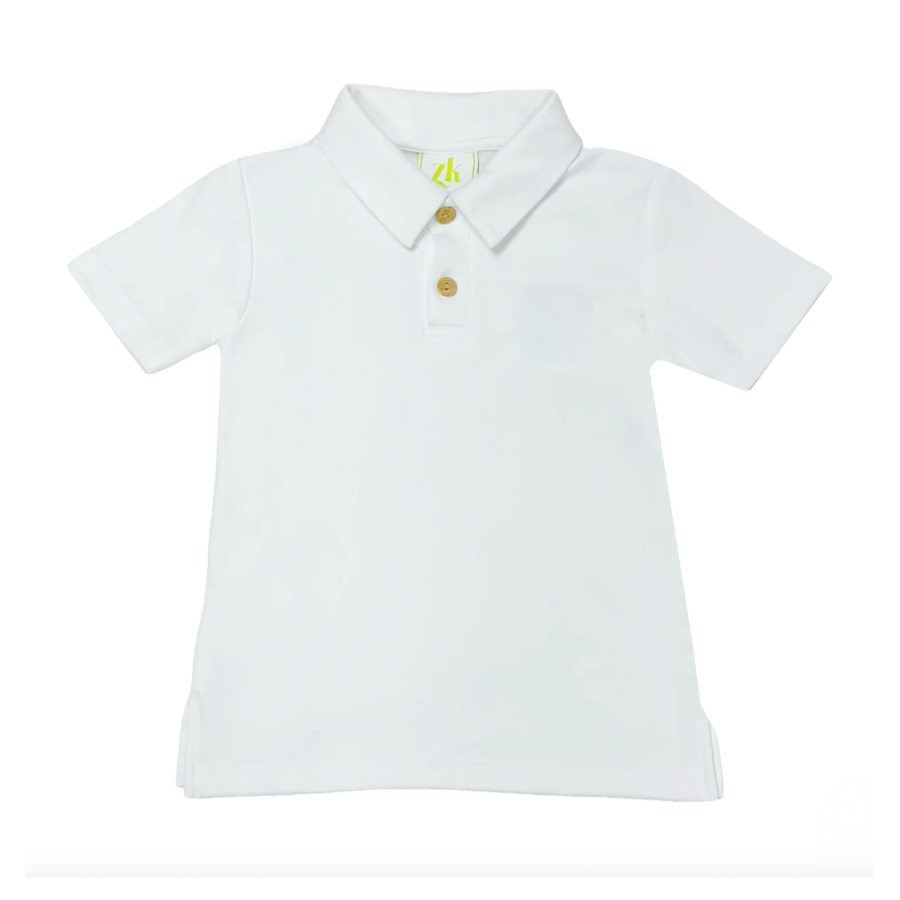 White Short Sleeve Polo