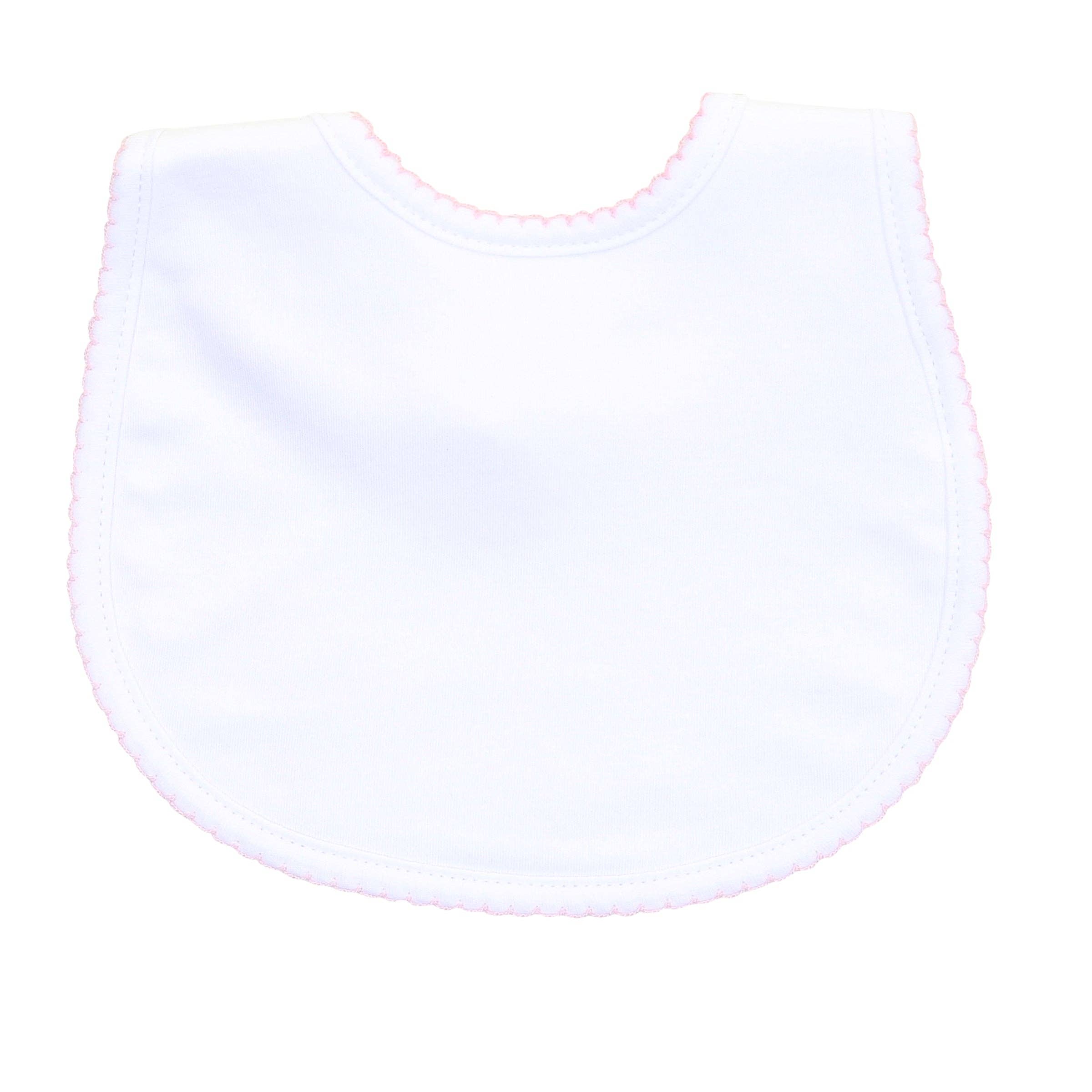 Solid Essentials White with Pink Trim Bib