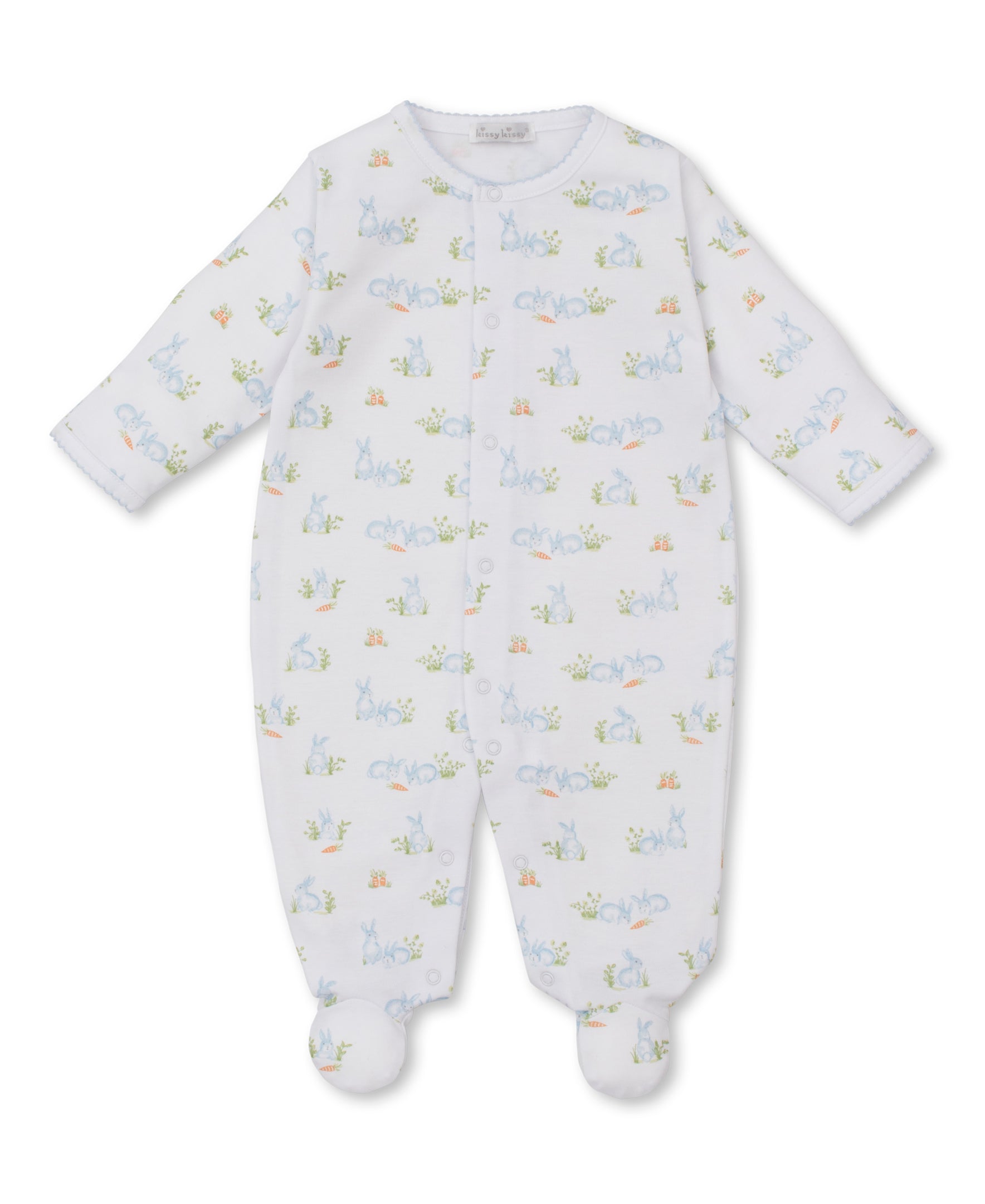 Baby Bunny Patch Footie - Blue