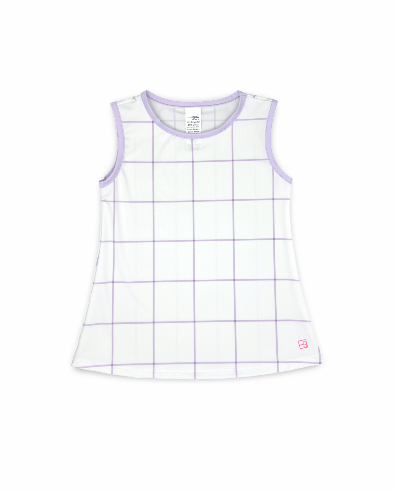 Tori Tank - Pure Coconut, Petal Purple Windowpane