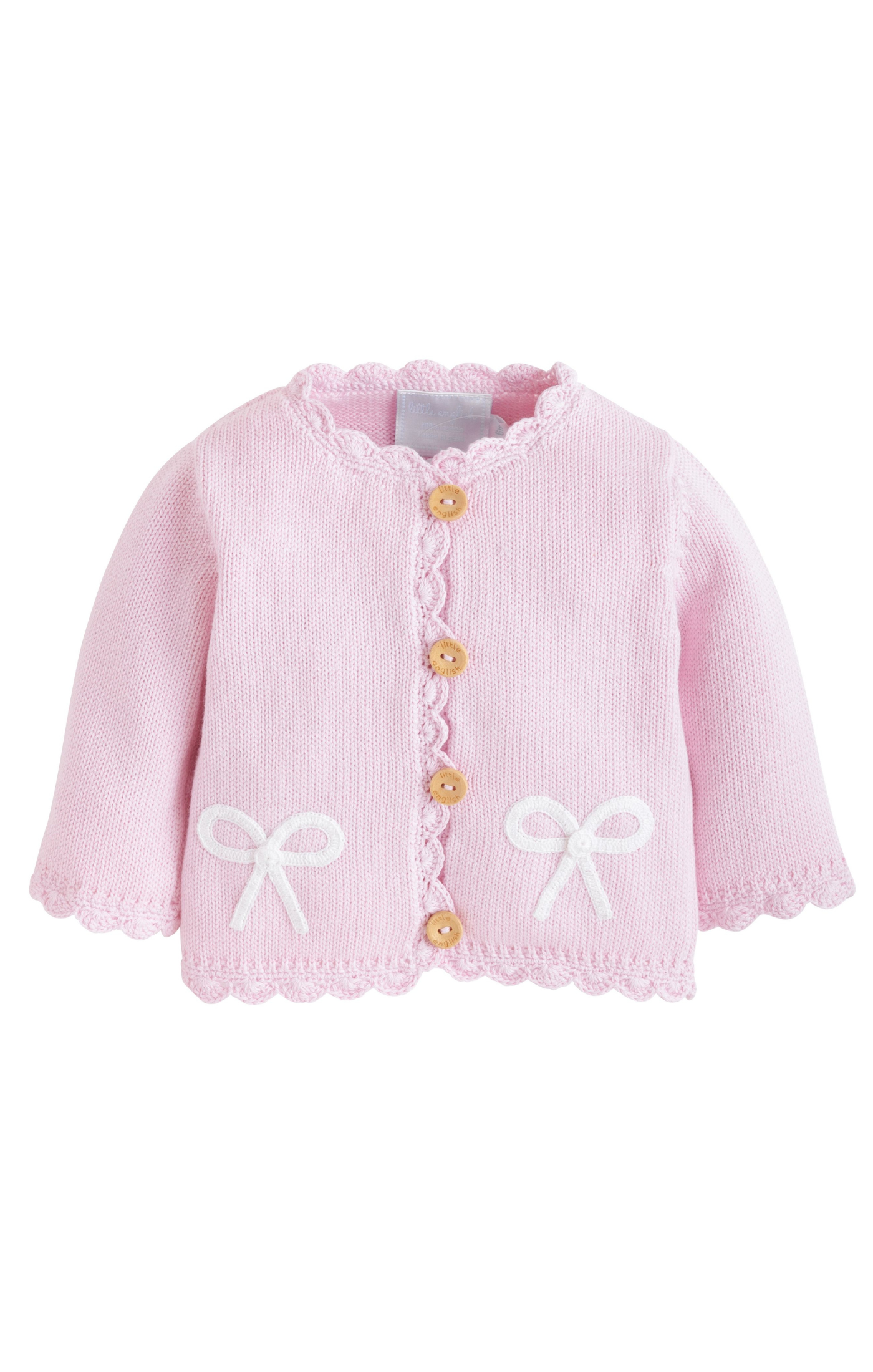 Crochet Cardigan - Pink Bow