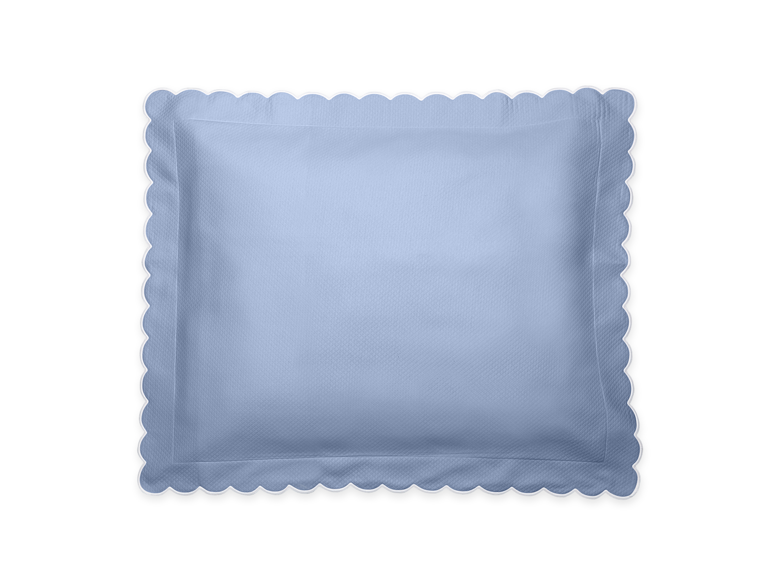 Diamond Pique Bedding - Azure Scallop