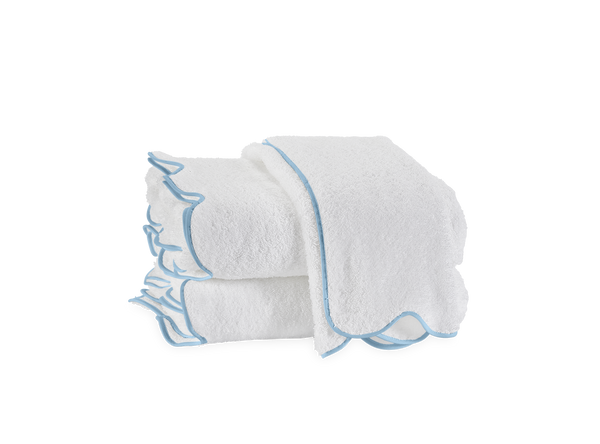 Cairo Scallop Towel - Light Blue