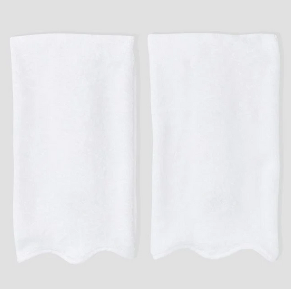 Scallop Hand Towels in White