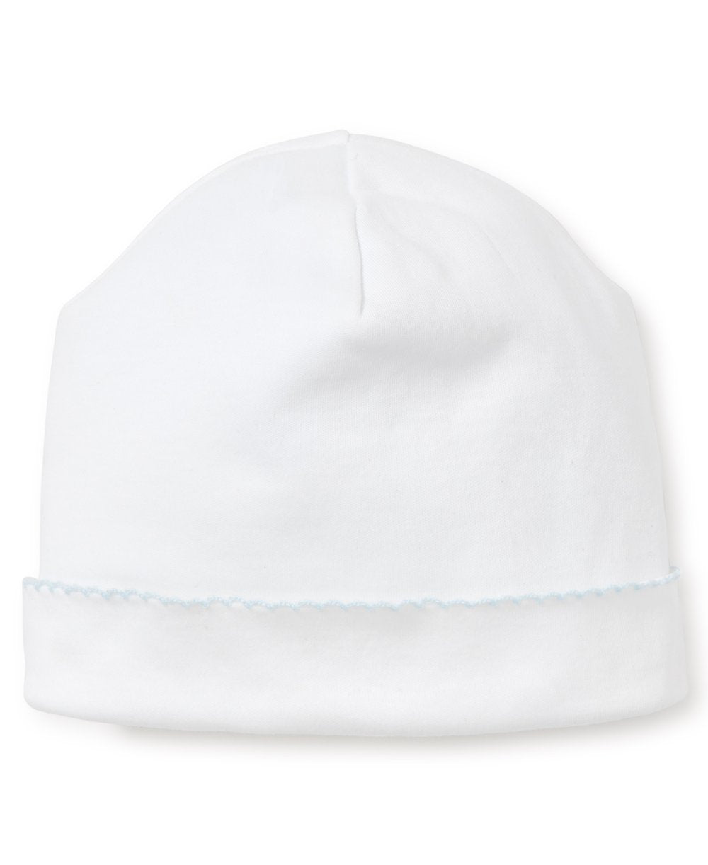 White with Light Blue Trim Hat