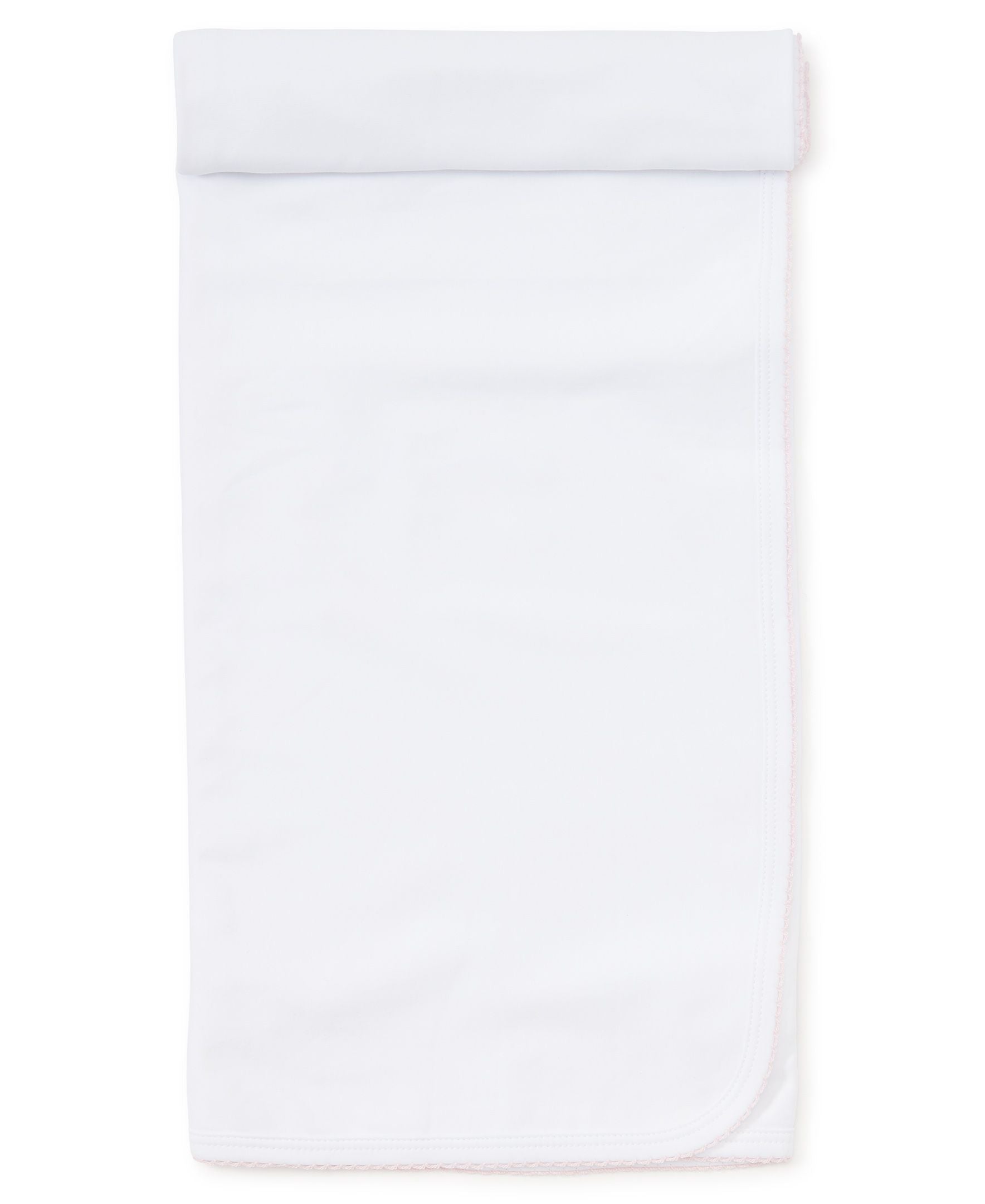 White with Light Pink Trim Blanket