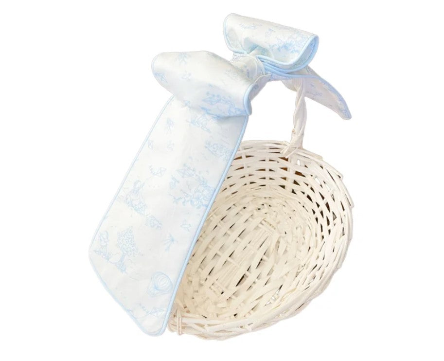Blue Toile Basket Bow