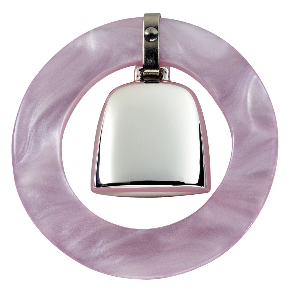 Sterling Teething Ring/Rattle Pink