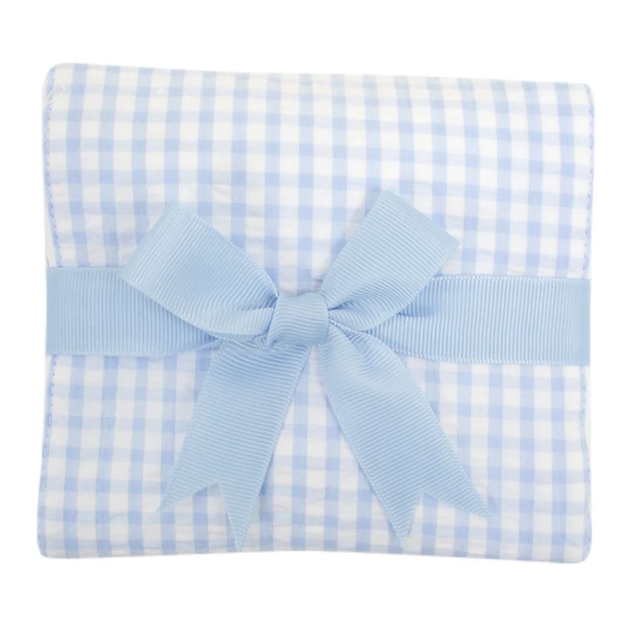 Blue Gingham Burp Pad