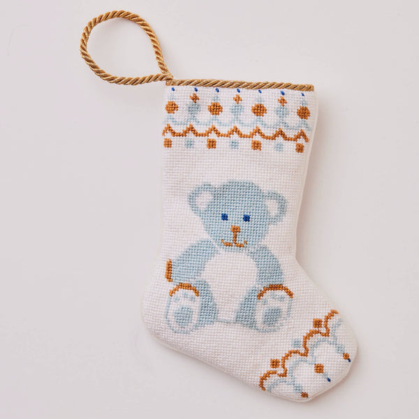 Beary Christmas Blue Bauble Stocking