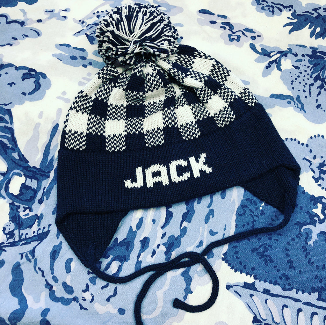 Plaid Pom Pom Hat