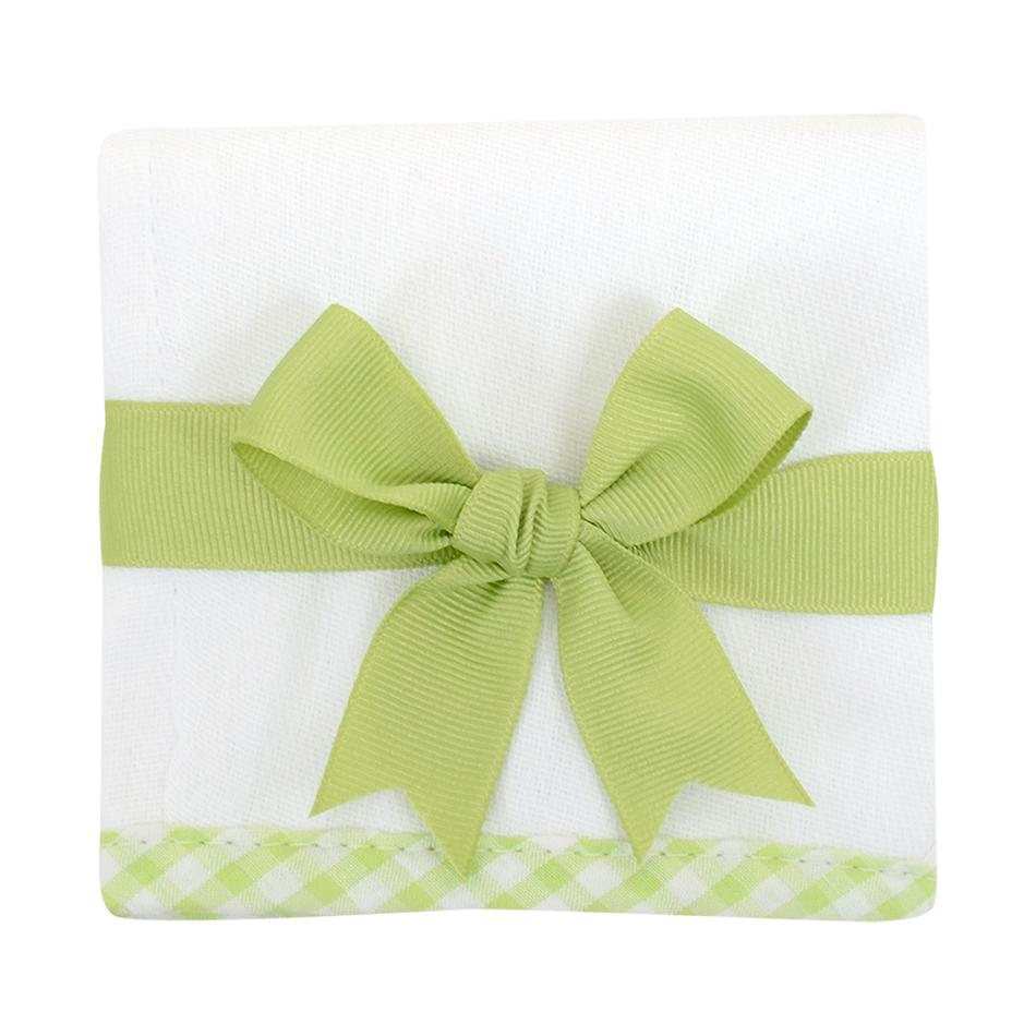 Green Gingham Trim Burp Pad