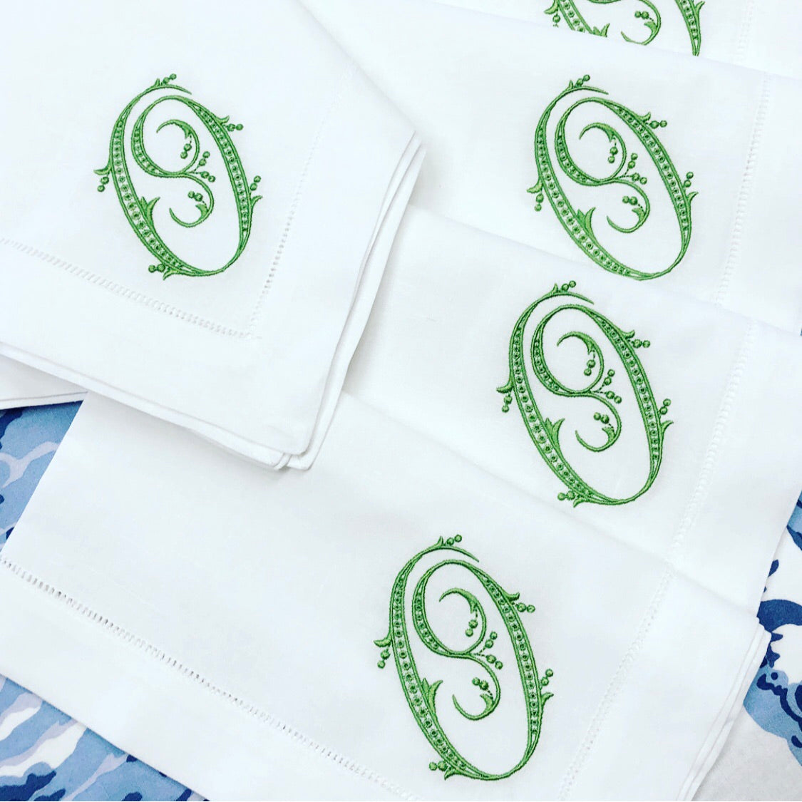 White Linen Hemstitched Dinner Napkins