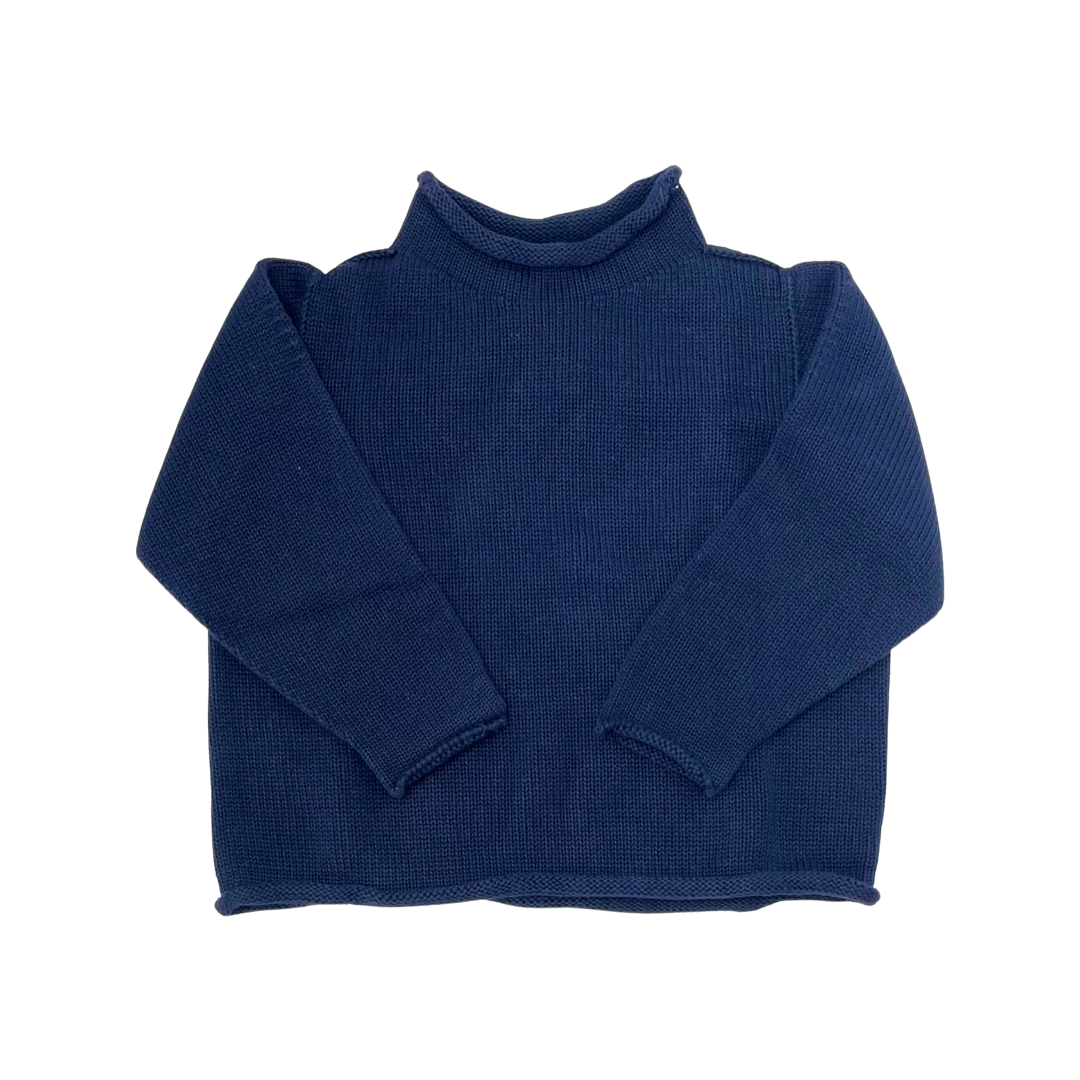 Navy Roll Neck Sweater