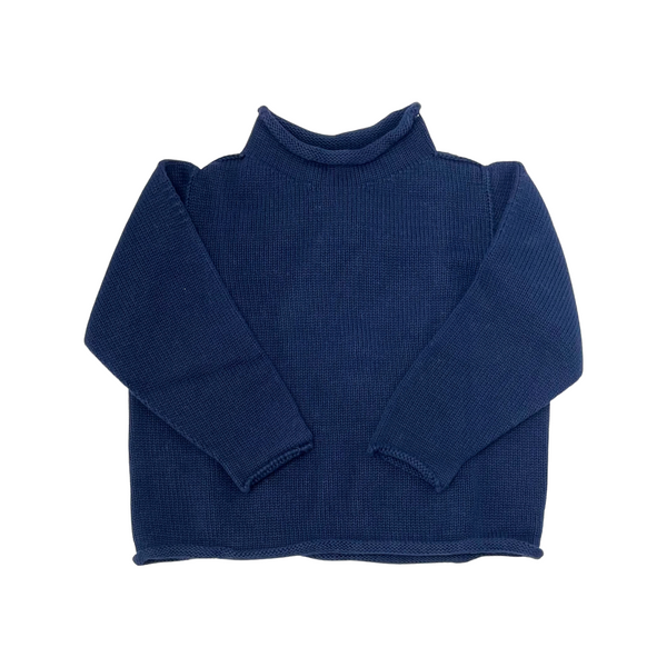 Navy roll neck sweater best sale