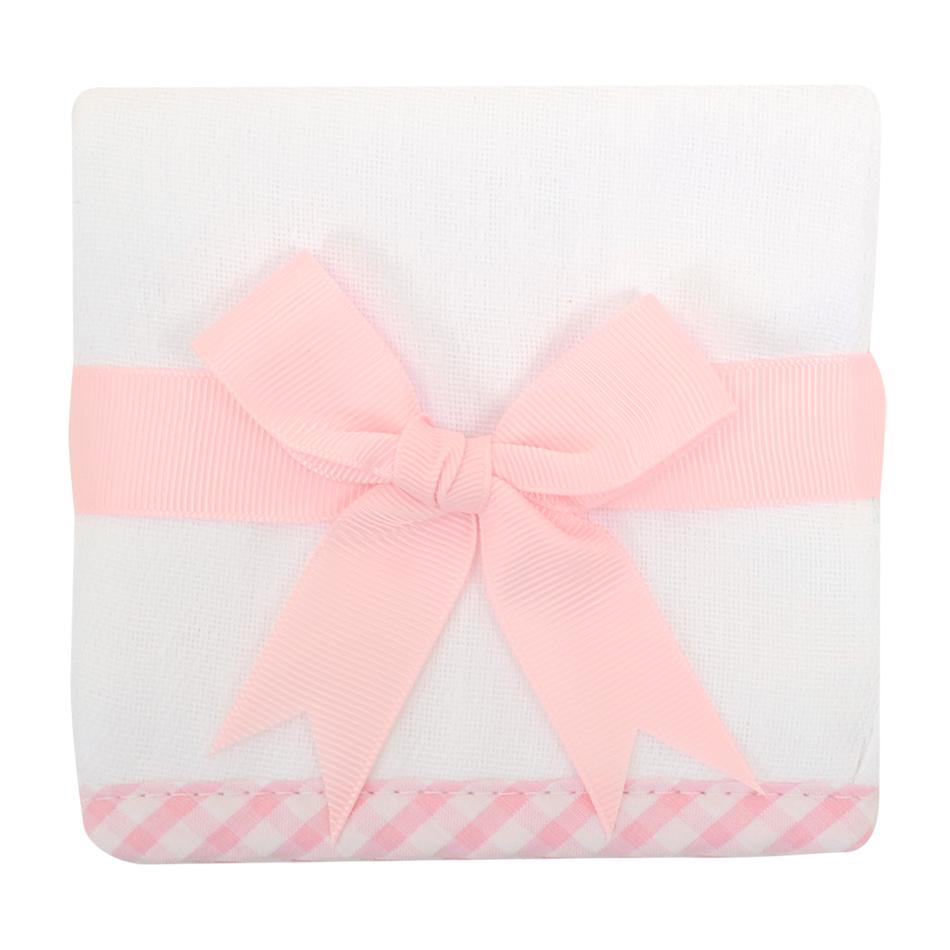 Pink Gingham Trim Burp Pad