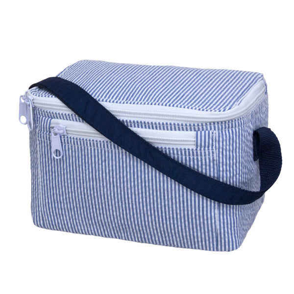 Navy Blue Seersucker Lunchbox