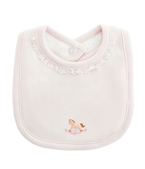 Cute Rocking Horse Bib- Pink