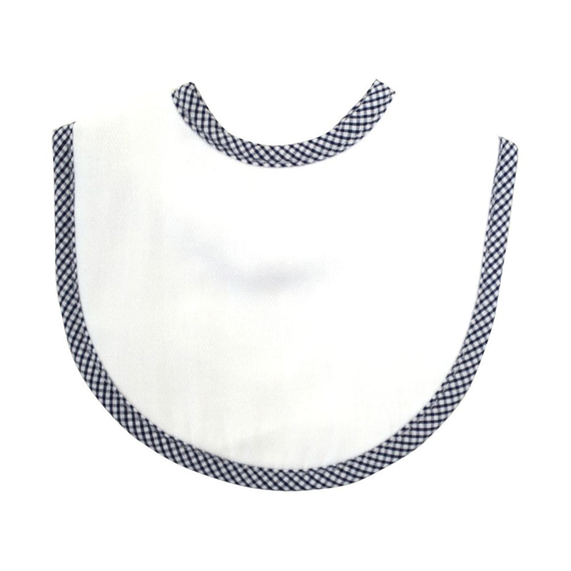 Gingham Trim Bib - Navy